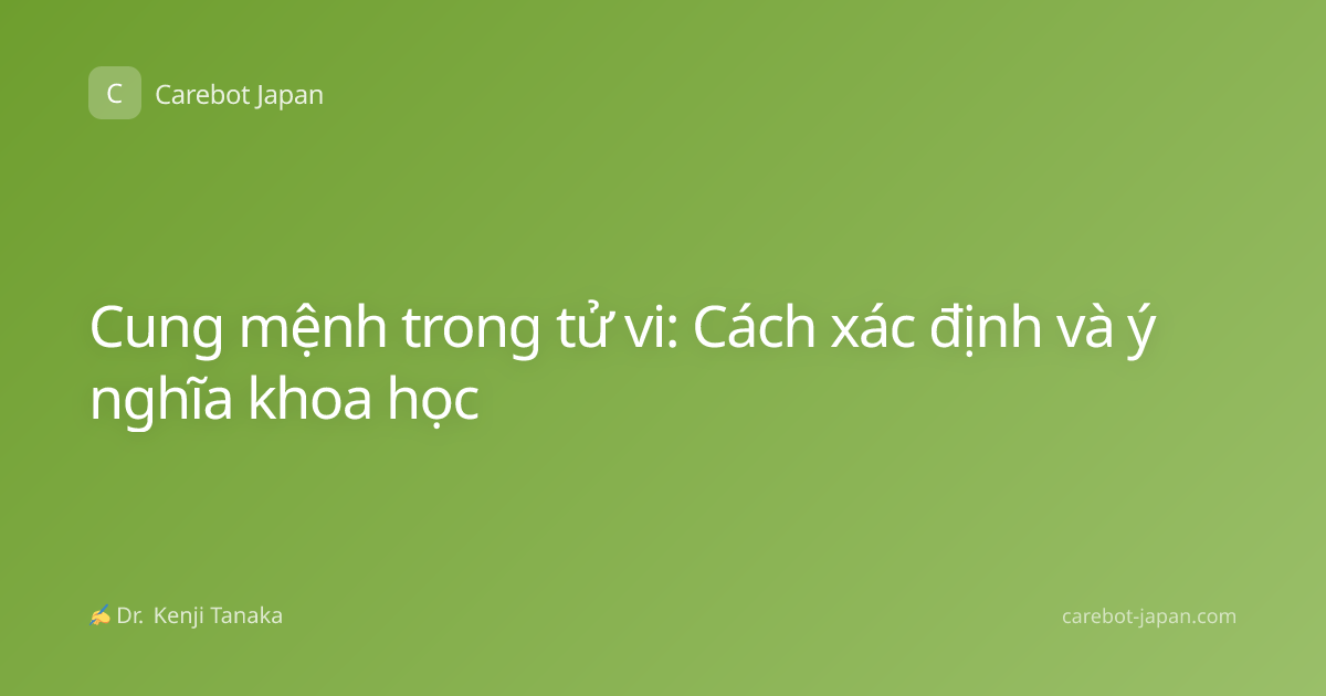 Cung mệnh trong tử vi: Cách xác định và ý nghĩa khoa học