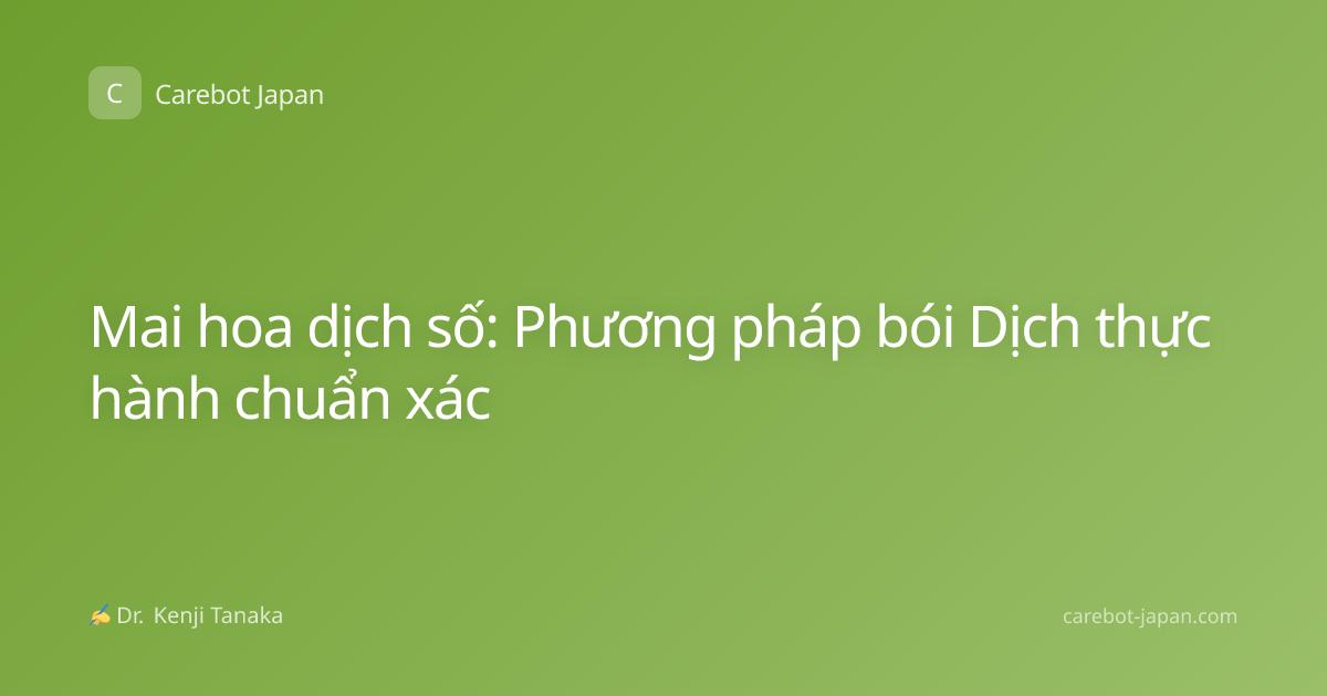 Mai hoa dịch số: Phương pháp bói Dịch thực hành chuẩn xác