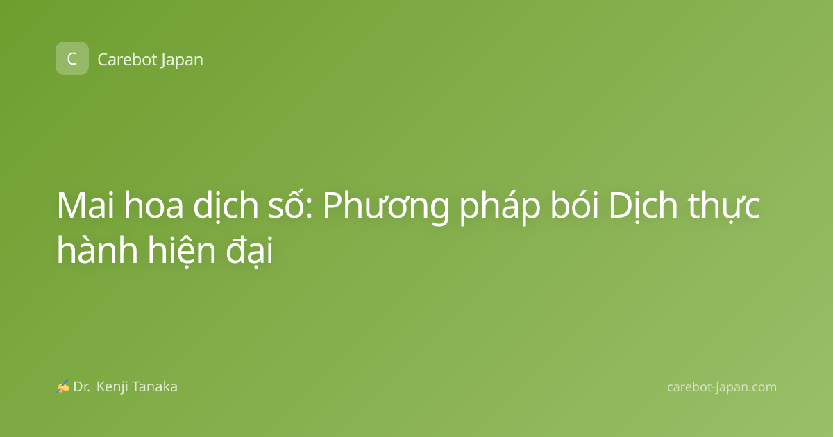 Mai hoa dịch số: Phương pháp bói Dịch thực hành hiện đại